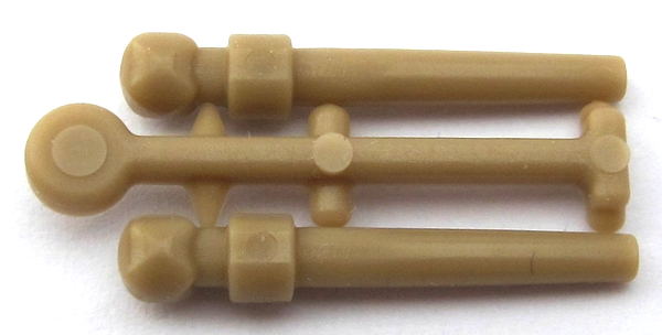 Display of LEGO part no. 36752 Minifigure, Utensil Wand, 2 on Sprue  which is a Dark Tan Minifigure, Utensil Wand, 2 on Sprue 