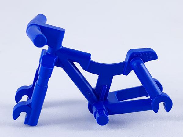 Display of LEGO part no. 36934 Bicycle Frame, Heavy Mountain Bike  which is a Blue Bicycle Frame, Heavy Mountain Bike 