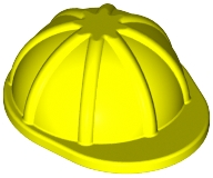 Display of LEGO part no. 3833 which is a Neon Yellow Minifigure, Headgear Helmet Construction