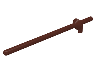 Display of LEGO part no. 3849 Minifigure, Weapon Lance  which is a Brown Minifigure, Weapon Lance 