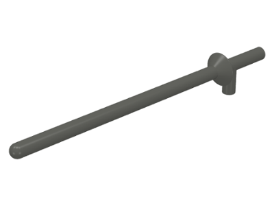 Display of LEGO part no. 3849 Minifigure, Weapon Lance  which is a Dark Gray Minifigure, Weapon Lance 