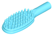 Display of LEGO part no. 3852b Minifigure, Utensil Hairbrush, 10mm Handle  which is a Medium Azure Minifigure, Utensil Hairbrush, 10mm Handle 