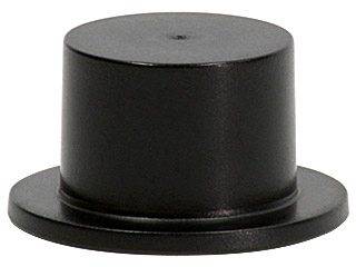 Display of LEGO part no. 3878 Minifigure, Headgear Hat, Top Hat  which is a Black Minifigure, Headgear Hat, Top Hat 