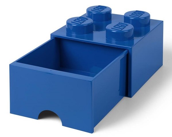 Box art for LEGO Blue Storage Brick 2 x 2 with Drawer (Cut on Bottom) 