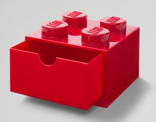 Box art for LEGO Red Storage Brick 2 x 2 with Drawer (Desk Drawer) (Cut on Top) 