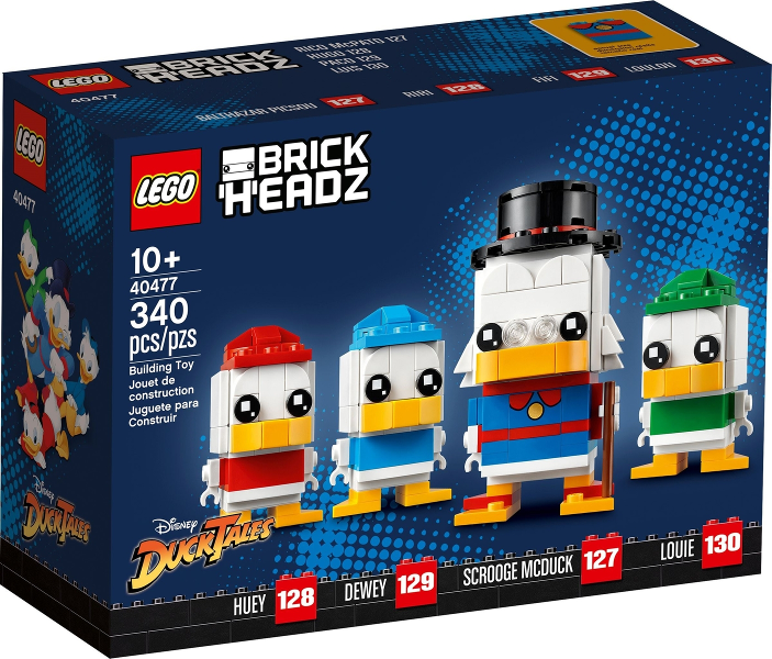 Box art for LEGO BrickHeadz Scrooge McDuck, Huey, Dewey & Louie 40477