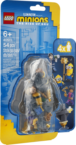 Display of LEGO Minions The Rise Of Gru Minions Kung Fu Training blister pack 40511