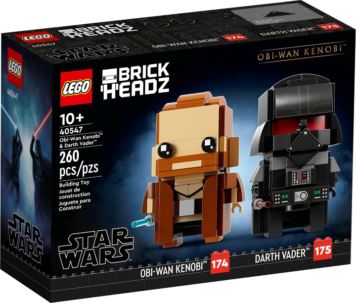 Box art for LEGO BrickHeadz Obi-Wan Kenobi & Darth Vader 40547