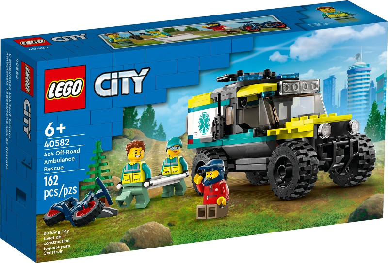Box art for LEGO City 4x4 Off-Road Ambulance Rescue 40582