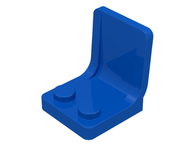 Display of LEGO part no. 4079 Minifigure, Utensil Seat / Chair 2 x 2  which is a Blue Minifigure, Utensil Seat / Chair 2 x 2 