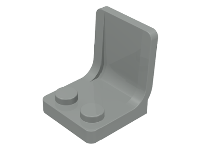 Display of LEGO part no. 4079 Minifigure, Utensil Seat / Chair 2 x 2  which is a Light Gray Minifigure, Utensil Seat / Chair 2 x 2 