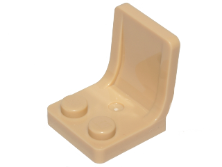 Display of LEGO part no. 4079b Minifigure, Utensil Seat / Chair 2 x 2 with Center Sprue Mark  which is a Tan Minifigure, Utensil Seat / Chair 2 x 2 with Center Sprue Mark 