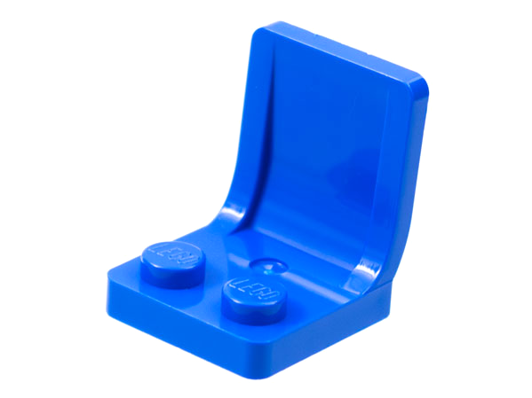 Display of LEGO part no. 4079b Minifigure, Utensil Seat / Chair 2 x 2 with Center Sprue Mark  which is a Blue Minifigure, Utensil Seat / Chair 2 x 2 with Center Sprue Mark 
