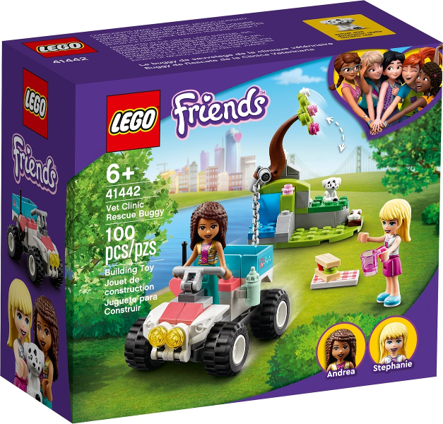 Box art for LEGO Friends Vet Clinic Rescue Buggy 41442