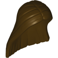 Display of LEGO part no. 41612 Minifigure, Hair Female Long and Straight, Parted in the Middle  which is a Dark Brown Minifigure, Hair Female Long and Straight, Parted in the Middle 