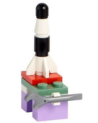 Box art for LEGO Holiday & Event Advent Calendar 2022, Friends (Day  2), Toy Rocket on Workbench 41706-3