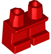 Display of LEGO part no. 41879 Legs Short  which is a Red Legs Short 