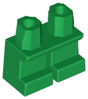 Display of LEGO part no. 41879 Legs Short  which is a Green Legs Short 