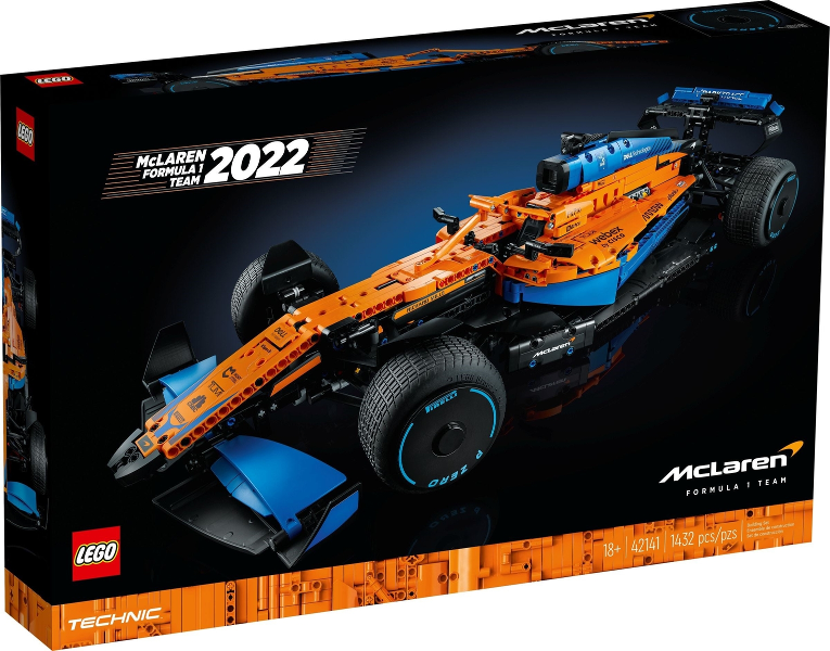 Box art for LEGO Technic McLaren Formula 1 Team 2022 Race Car 42141