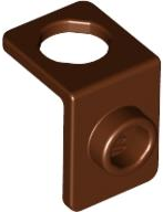 Display of LEGO part no. 42446 Minifigure Neck Bracket with Back Stud, Thin Back Wall  which is a Reddish Brown Minifigure Neck Bracket with Back Stud, Thin Back Wall 
