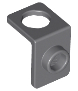 Display of LEGO part no. 42446 Minifigure Neck Bracket with Back Stud, Thin Back Wall  which is a Dark Bluish Gray Minifigure Neck Bracket with Back Stud, Thin Back Wall 
