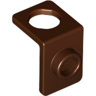Display of LEGO part no. 42446 Minifigure Neck Bracket with Back Stud, Thin Back Wall  which is a Dark Brown Minifigure Neck Bracket with Back Stud, Thin Back Wall 