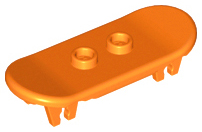 Display of LEGO part no. 42511 Minifigure, Utensil Skateboard Deck  which is a Orange Minifigure, Utensil Skateboard Deck 