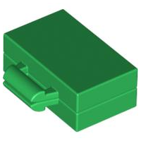 Display of LEGO part no. 4449 Minifigure, Utensil Briefcase / Suitcase  which is a Green Minifigure, Utensil Briefcase / Suitcase 