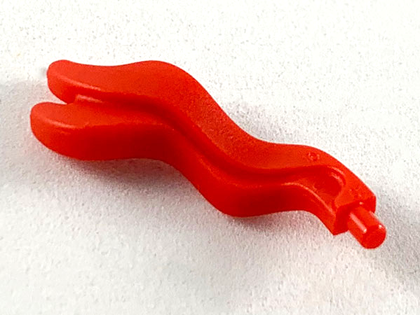 Display of LEGO part no. 44740 Minifigure, Plume Ribbon / Tassel / Streamer  which is a Red Minifigure, Plume Ribbon / Tassel / Streamer 
