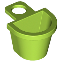 Display of LEGO part no. 4523 Minifigure Container D-Basket  which is a Lime Minifigure Container D-Basket 