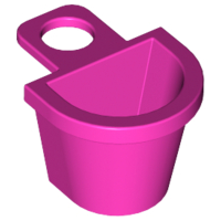 Display of LEGO part no. 4523 Minifigure Container D-Basket  which is a Dark Pink Minifigure Container D-Basket 