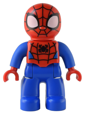 This LEGO minifigure is called, Duplo Figure Lego Ville, Spider-Man, Large Eyes (6351304) . It's minifig ID is 47394pb324.