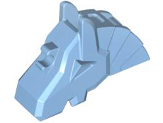 Display of LEGO part no. 48492 Horse Battle Helmet, Angular  which is a Medium Blue Horse Battle Helmet, Angular 