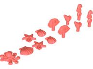 Display of LEGO part no. 49595 Friends Accessories, Marine Life, 12 in Bag (Multipack)  which is a Coral Friends Accessories, Marine Life, 12 in Bag (Multipack) 