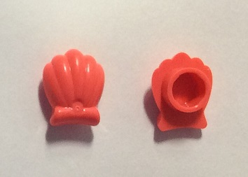 Display of LEGO part no. 49595d Friends Accessories Clam Shell Small  which is a Coral Friends Accessories Clam Shell Small 