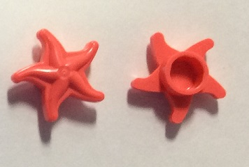 Display of LEGO part no. 49595e Friends Accessories Starfish / Sea Star  which is a Coral Friends Accessories Starfish / Sea Star 