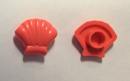 Display of LEGO part no. 49595f Friends Accessories Clam Shell Large  which is a Coral Friends Accessories Clam Shell Large 