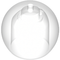 Display of LEGO part no. 51283 Minifigure, Headgear Helmet Round Fishbowl  which is a Trans-Clear Minifigure, Headgear Helmet Round Fishbowl 