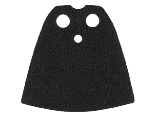 Display of LEGO part no. 522 Minifigure Cape Cloth, Standard, Traditional Starched Fabric, 4.0cm Height  which is a Black Minifigure Cape Cloth, Standard, Traditional Starched Fabric, 4.0cm Height 