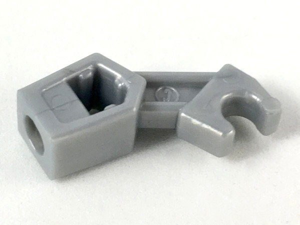 Display of LEGO part no. 53989 Arm Mechanical, Exo-Force / Bionicle, Thin Support  which is a Pearl Light Gray Arm Mechanical, Exo-Force / Bionicle, Thin Support 