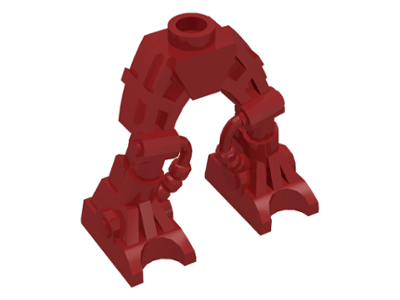 Display of LEGO part no. 54276 Legs Mechanical, Bionicle  which is a Dark Red Legs Mechanical, Bionicle 