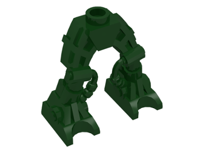 Display of LEGO part no. 54276 Legs Mechanical, Bionicle  which is a Dark Green Legs Mechanical, Bionicle 