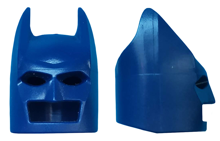 Display of LEGO part no. 55704 which is a Dark Blue Minifigure, Headgear Mask Batman Cowl (Wide Ears) 