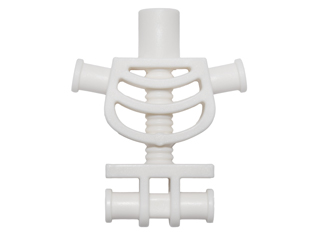 Display of LEGO part no. 60115 Torso Skeleton, Thick Shoulder Pins  which is a White Torso Skeleton, Thick Shoulder Pins 
