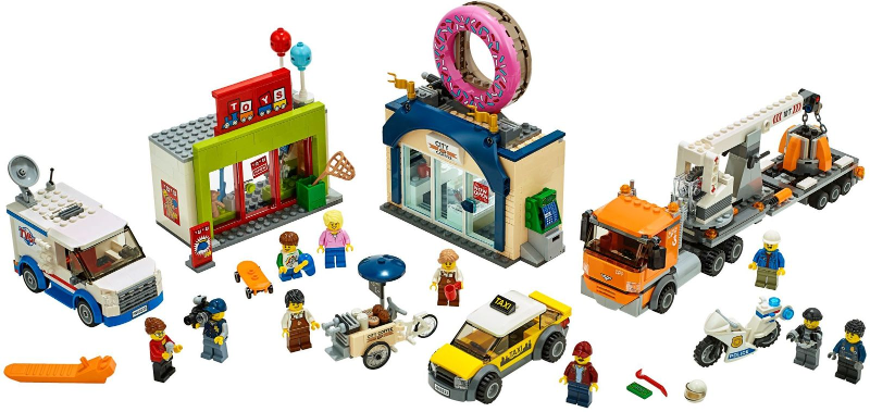 Display for LEGO City Donut shop opening 60233