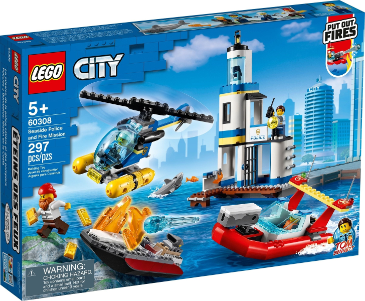 Box art for LEGO City Seaside Police and Fire Mission 60308