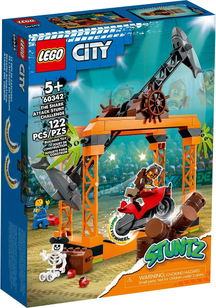 Box art for LEGO City The Shark Attack Stunt Challenge 60342