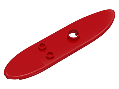 Display of LEGO part no. 6075 Minifigure, Utensil Surfboard Long  which is a Red Minifigure, Utensil Surfboard Long 
