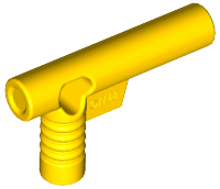 Display of LEGO part no. 60849 Minifigure, Utensil Hose Nozzle Elaborate  which is a Yellow Minifigure, Utensil Hose Nozzle Elaborate 