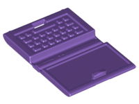 Display of LEGO part no. 62698 Minifigure, Utensil Computer Laptop  which is a Dark Purple Minifigure, Utensil Computer Laptop 